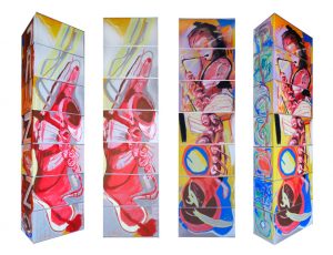 Leuchte VIII, 2014, Pastellmalerei, 160x60x30 cm